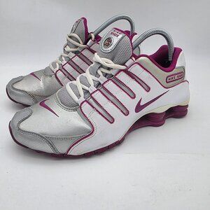 Women's Size 9.5 Nike Shox Running Shoes Pink, White Silver Magenta 488312-013